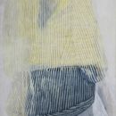 Bluse mit Streifen - 2005 <br>Eitempera auf Leinwand - 148 x 96 cm